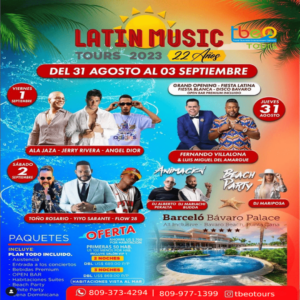 latin music tours 2023 barcelo bavaro palace
